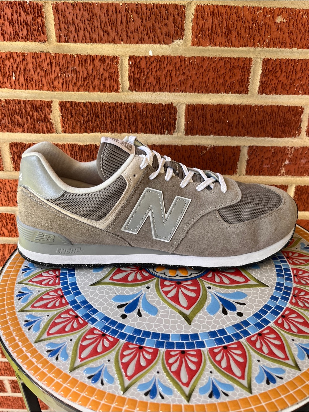 New Balance 574 Mens 17 Grey ML574EVG Extra Wide 4E Suede Trainers Sneakers